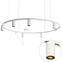 QAZQA Système d'éclairage sur rail suspendu moderne avec 6 spots blancs monophasés GU10 50 mm - Iconic Ruby Honey