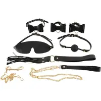 Bad Kitty Kitty Coquin - set bondage 7 pièces (noir-or)
