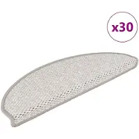 vidaXL Tapis d'escalier autocollants 30 pcs 65x21x4 cm platine