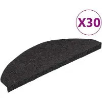 vidaXL Tapis d'escalier auto-adhésifs 30 pcs noir 65x22,5x3,5 cm