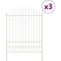 vidaXL Clôture de jardin 3 pièces Blanc 170 x 225 cm Acier thermolaqué