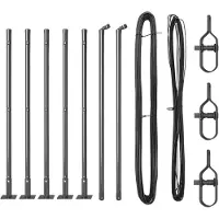 vidaXL Poteaux de clôture 7 pcs Gris Ø32mm 50 cm Acier galvanisé