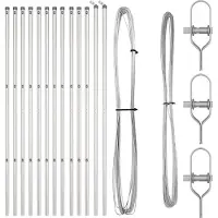 vidaXL Poteaux de clôture 13 pcs Argent Ø32mm 190 cm Acier galvanisé