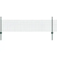 vidaXL : Clôture en fil barbelé soudé avec poteaux, 100 x 0,5 m, couleur verte