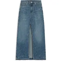BOSS Jupe en denim avec rayures tennis logotées et fente sur le devant