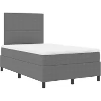 vidaXL Lit boxspring gris clair et blanc 120 x 190 cm Tissu velours côtelé