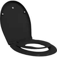 vidaXL Siège de toilettes noir 47 x 37 x 4 cm en résine thermodurcissable