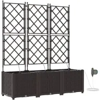 vidaXL Pots de jardin Marron 120 x 40 x 142 cm Acier