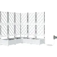 vidaXL Pots de jardin Blanc 120 x 120 x 126 cm Acier