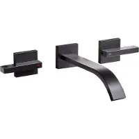 Beliani Robinet de lavabo mural Laiton noir 2 robinets Salle de bain Modern Style