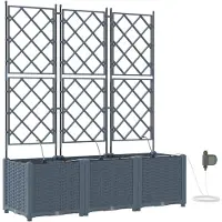 vidaXL Pots de jardin Gris clair 120 x 40 x 142 cm Acier