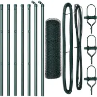 vidaXL Clôture avec poteaux Vert 0.6 x 10 m Acier recouvert de PVC