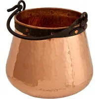 Ich-zapfe Chaudron En Cuivre Pot À Feu 30 Litres Avec Poignée En Fer, Rivets Cuivre, Fond Épais, Fait Main Artisanal