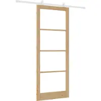 vidaXL Porte coulissante ORKDAL Nature 93 x 232 cm en pin massif et verre