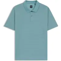 BOSS Polo en coton mercerisé avec motif jacquard géométrique