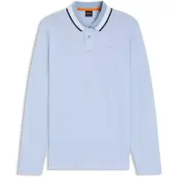BOSS Polo en piqué de coton avec col à rayures