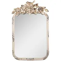 Clayre & Eef Miroir de table 27x5x45 cm Beige Métal