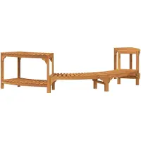 vidaXL Whirlpool, forme semi-circulaire, en bois massif d'acacia, couleur marron