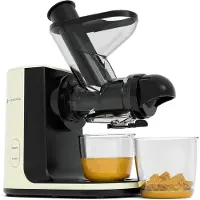 Kitchenbrothers Slowjuicer - Presse-agrumes - Presse-légumes et fruits - alimentation 43 mm et 60 mm - 400 ml - Champagne