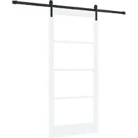 vidaXL Porte coulissante ORKDAL blanche 93 x 202 cm en pin massif et verre
