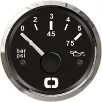 Osculati Indicateur de pression d'huile 0/5 bar noir/poli , 1 pièce