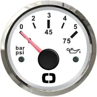 Osculati Indicateur de pression d'huile 0/5 bar blanc/poli , 1 pièce
