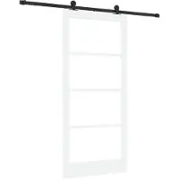 vidaXL Porte coulissante ORKDAL, 93 x 202 cm, en bois massif de pin et verre
