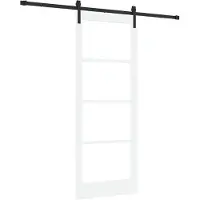 vidaXL Porte coulissante ORKDAL blanche 83 x 211 cm en pin massif et verre