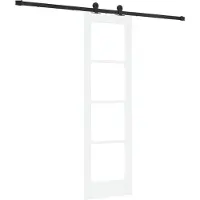 vidaXL Porte coulissante ORKDAL, blanche, 61 x 198,5 cm, en pin massif et verre