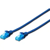 Digitus Câble patch RJ45 CAT 5e U-UTP PVC non blindé 4x2 awg 26/7 Bleu 2 m