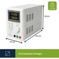 Velleman Alimentation de laboratoire programmable 0-30v dc / 5a max. 2 indicateurs led avec interface usb 2.0