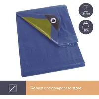 Perel Bâche de sol résistante - - 3x4m - bleu kaki