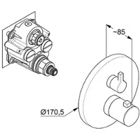 Kludi nova fonte - thermostatische douchekraan inbouw, mat wit