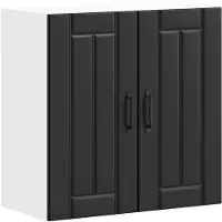 vidaXL Armoire de cuisine suspendue Lucca Noir Matériau dérivé du bois