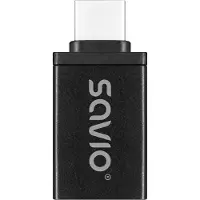 Savio AK-80 adaptateur de câble vidéo 0 m USB Type-A USB Type-C Noir