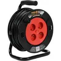 VOREL Enrouleur de câble en plastique 3 x 1,5 mm, IP20, 25 m