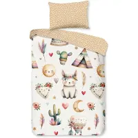 Good Morning Bedstead babyBettbezug "desert foxes with cactus tipi tents and boho elements" - multi - (100x135 cm) - Baumwolle