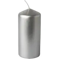 Papstar Bougie de Noël, 60 mm, argentée Diamètre : 60 mm, hauteur : 130 mm, durée de combustion : env. 30 (1 pcs)