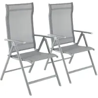 Songmics Lot De 2 Chaises De Jardin Pliables, Bain De Soleil, Dossier Réglable Sur 8 Positions, Charge 150 Kg, Gris