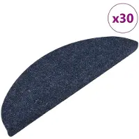 vidaXL Tapis d'escalier auto-adhésifs 30 pcs bleu 56x17x3 cm