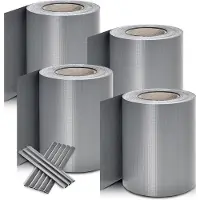 Merkloos Bandes d'intimité en PVC - 4 pièces - Gris clair