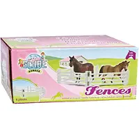 Kids Globe Horses 6 barrières en bois 1:24 blanc 610229