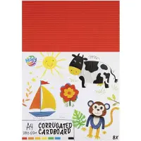 Creative Craft Group Ribbel Knutselkarton A4, 8 Vellen 8 Kleuren