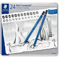 Staedtler Mars Lumograph - Crayons de dessin et de croquis - 24 pièces, duretés assorties