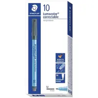Staedtler Stylo à bille Lumocolor correct M (Bleu, 10x)