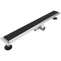 FortiFura Galeria Caniveau de douche - 70cm - grille fermée - avec bride de sol - Noir mat SW679909/SW1075290