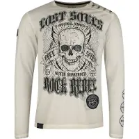 Rock Rebel by EMP T-shirt manches longues de - Skulls & Details - M - XXL - pour Homme - gris - Taille XXL