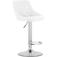 Leobert Tabouret De Bar - - Kast - Simili Cuir Blanc/Base Chromée