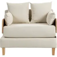 En.casa canapé-lit 1 place 'Seinlus' rabattable 81 x 88 x 68 cm Beige