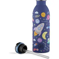 24Bottles Gourdes 'Kids Urban' bleu nuit / jaune / violet / rose